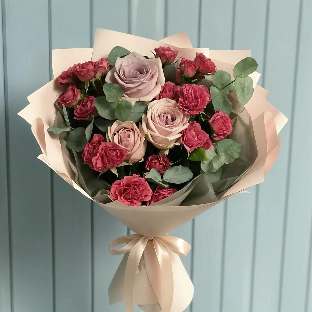 Букет цветов из: Гвоздики и Розы в Куйтун