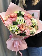 Букет цветов из:  Гвоздики, Розы и Хризантемы в Куйтун