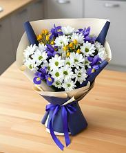 Букет цветов из:  Розы, Ирисы и Хризантемы в Куйтун