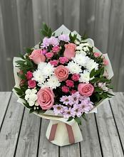 Букет цветов из:  Альстромерии, Гвоздики, Розы и Хризантемы #REPLACE_PRED# Куйтун