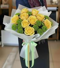 Букет цветов из:  Хризантемы и Розы в Куйтун