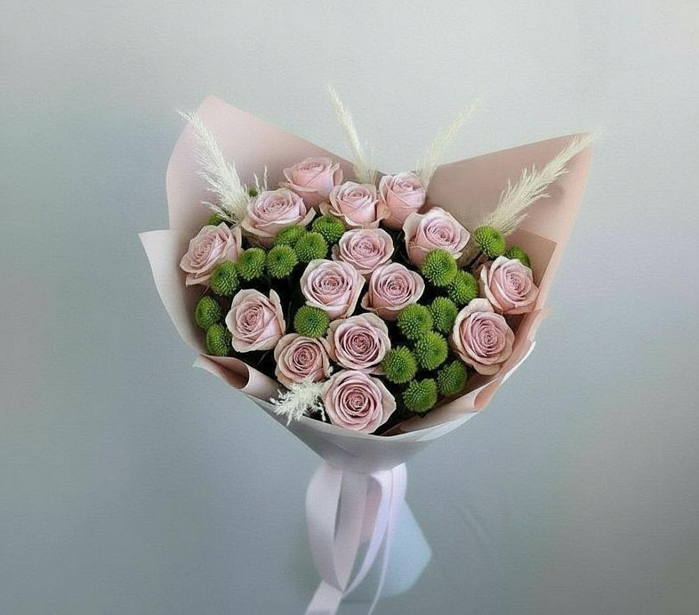 Букет цветов из: Розы и Хризантемы в Куйтун