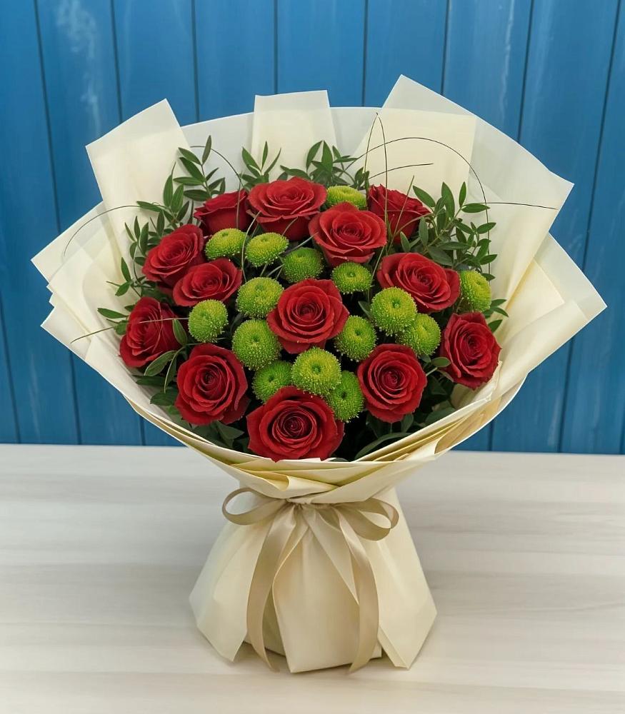 Букет цветов из: Розы и Хризантемы в Куйтун